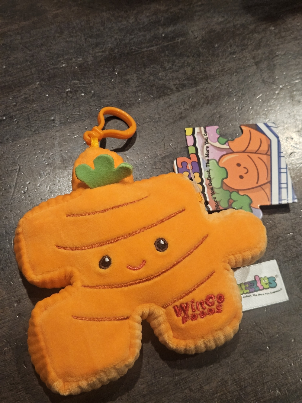 Winco Orange Carrot Clip-On Plush for Kids